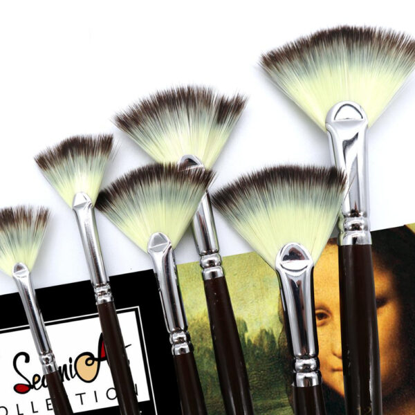 Fan Shaped Paint Brush 6 Pcs Set